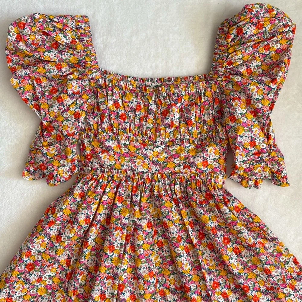 {NWT} For Love & Lemons | Libby Floral Babydoll Puff Sleeve Mini Dress (XXS/0) - Picture 13 of 16